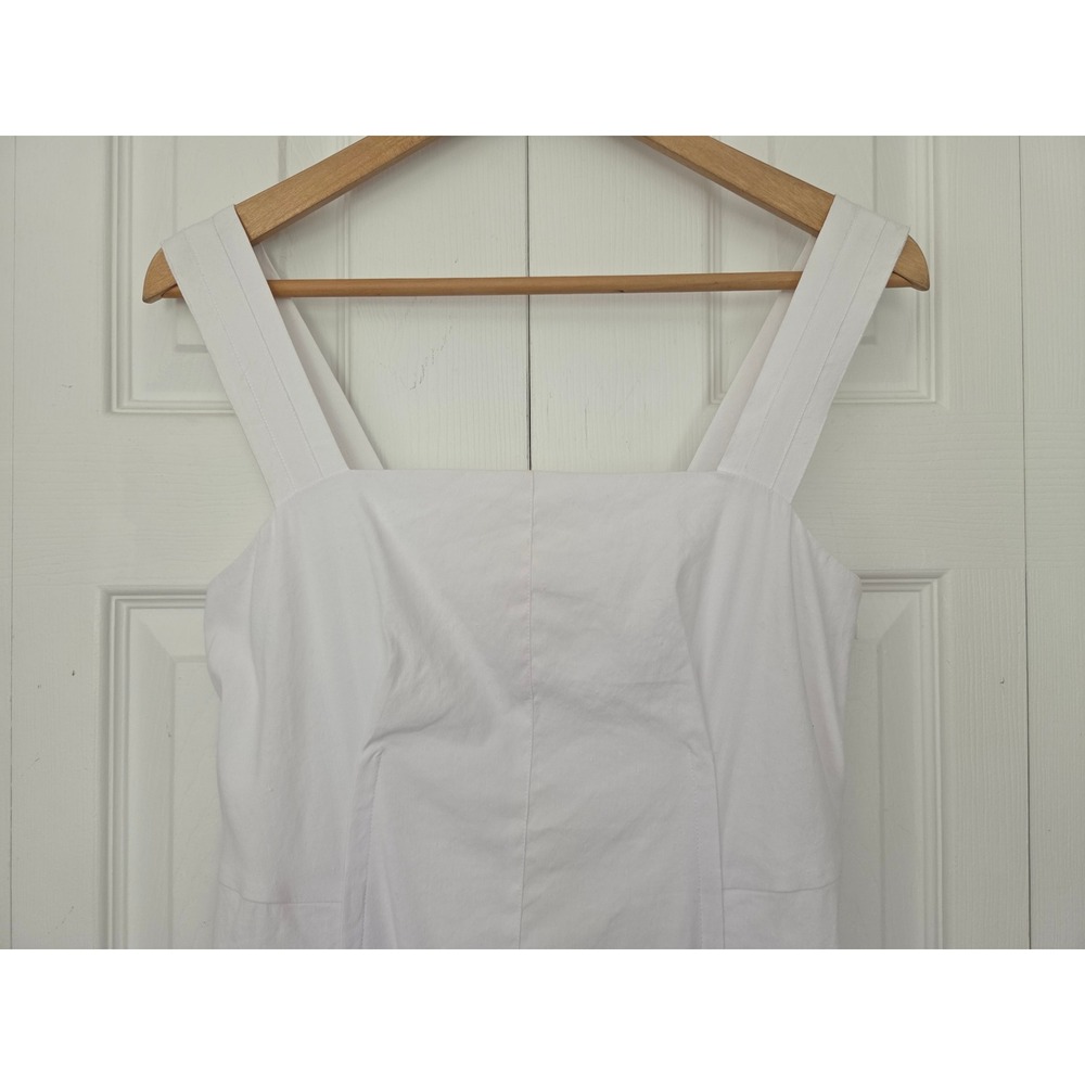 Vince Linen Blend Square Neck Midi Dress Womens 2 White NWT $468 V113151992 - Picture 3 of 8